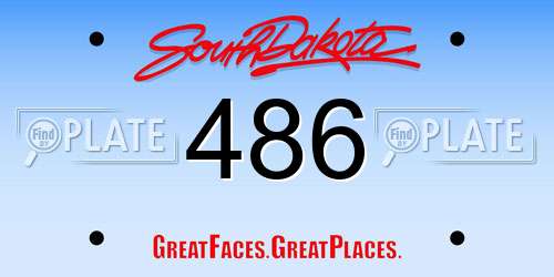 486 South Dakota License Plate