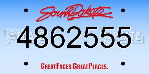 4862555 South Dakota License Plate