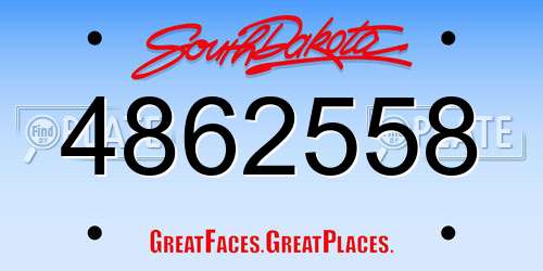 4862558 South Dakota License Plate