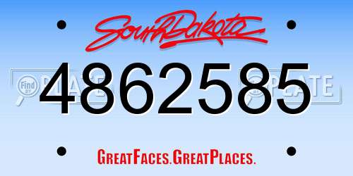 4862585 South Dakota License Plate