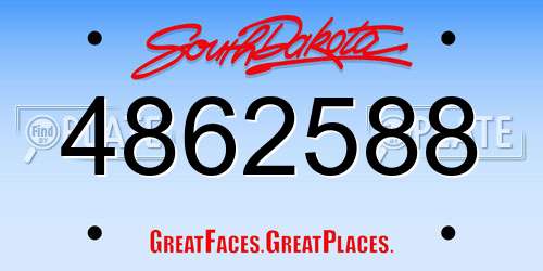 4862588 South Dakota License Plate