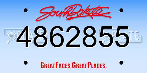 4862855 South Dakota License Plate