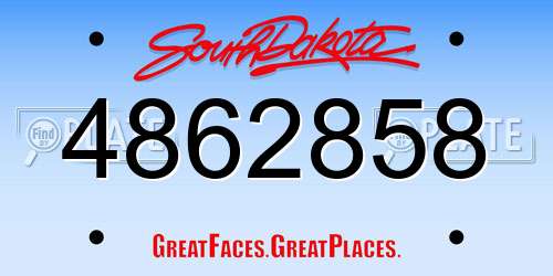 4862858 South Dakota License Plate