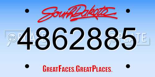 4862885 South Dakota License Plate