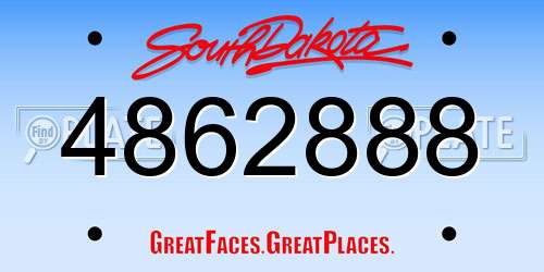4862888 South Dakota License Plate
