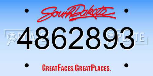4862893 South Dakota License Plate
