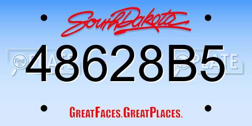 48628B5 South Dakota License Plate