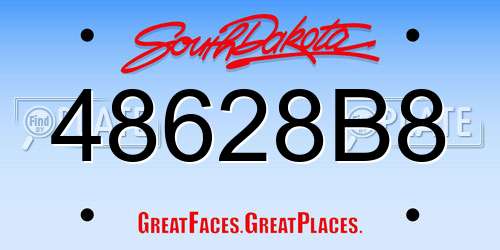 48628B8 South Dakota License Plate