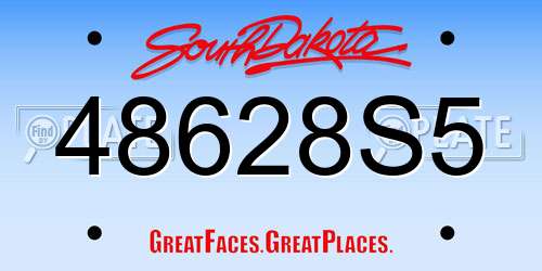 48628S5 South Dakota License Plate