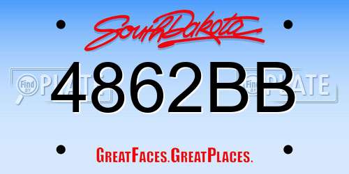 4862BB South Dakota License Plate