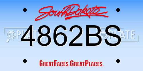 4862BS South Dakota License Plate