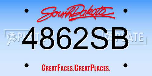 4862SB South Dakota License Plate