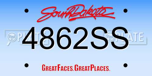 4862SS South Dakota License Plate