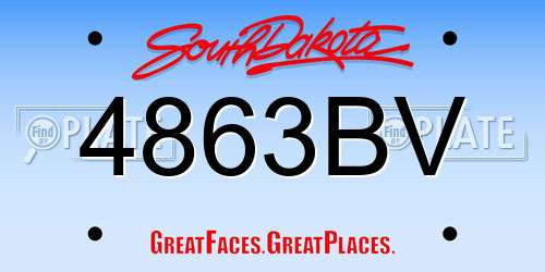 4863BV South Dakota License Plate