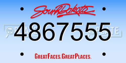 4867555 South Dakota License Plate