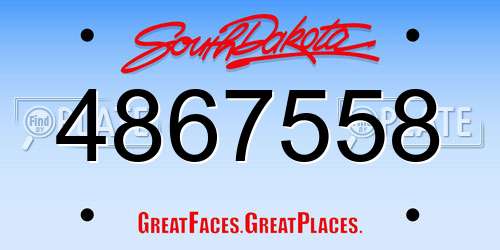 4867558 South Dakota License Plate