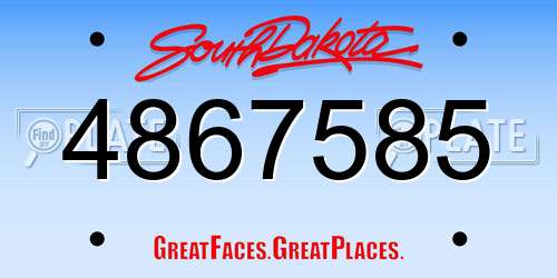 4867585 South Dakota License Plate