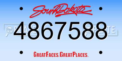 4867588 South Dakota License Plate