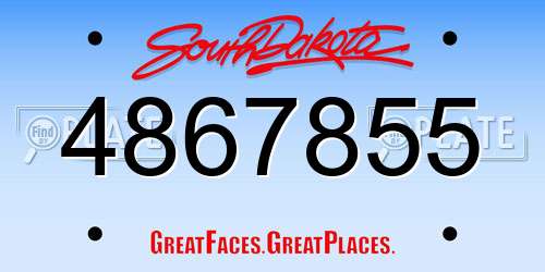 4867855 South Dakota License Plate