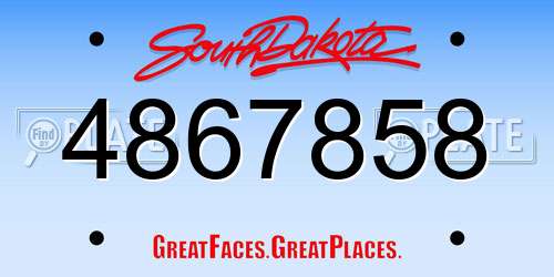 4867858 South Dakota License Plate