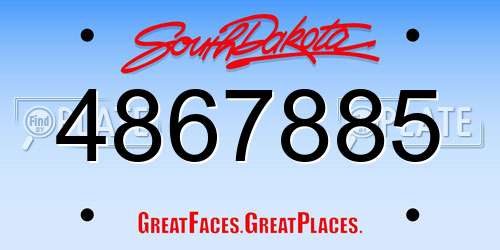 4867885 South Dakota License Plate