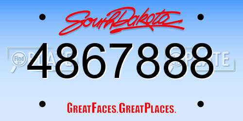 4867888 South Dakota License Plate