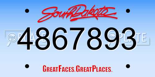 4867893 South Dakota License Plate