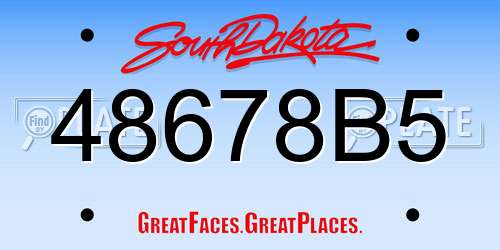48678B5 South Dakota License Plate