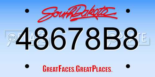 48678B8 South Dakota License Plate
