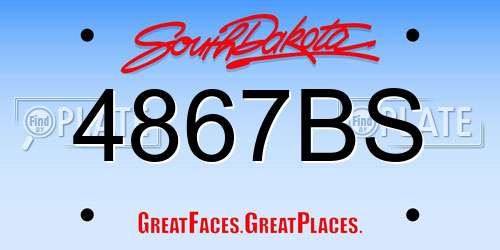 4867BS South Dakota License Plate