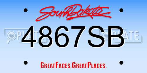 4867SB South Dakota License Plate