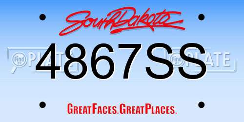 4867SS South Dakota License Plate