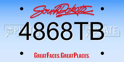 4868TB South Dakota License Plate