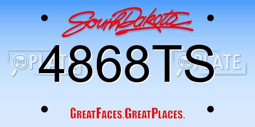 4868TS South Dakota License Plate