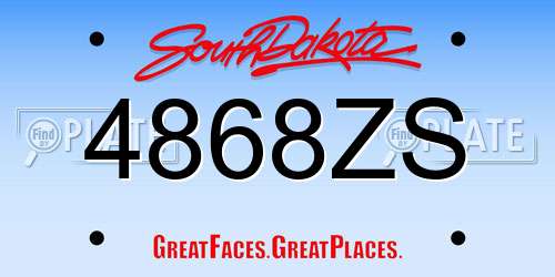 4868ZS South Dakota License Plate