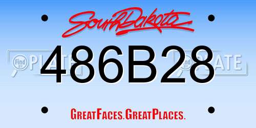 486B28 South Dakota License Plate