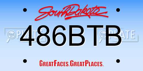 486BTB South Dakota License Plate