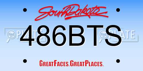 486BTS South Dakota License Plate