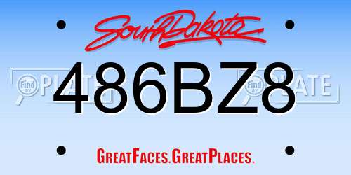 486BZ8 South Dakota License Plate