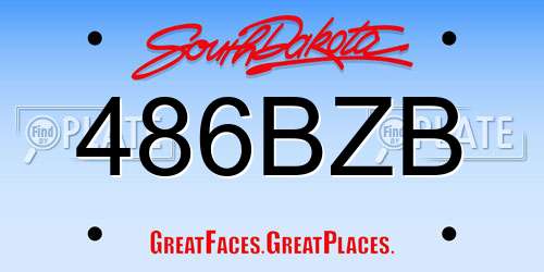 486BZB South Dakota License Plate