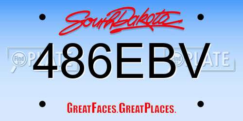 486EBV South Dakota License Plate