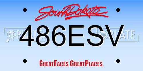 486ESV South Dakota License Plate