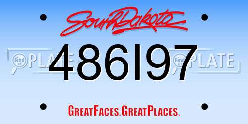 486I97 South Dakota License Plate