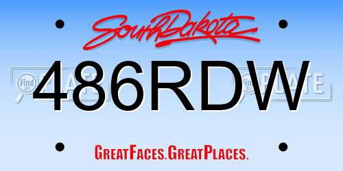 486RDW South Dakota License Plate