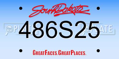 486S25 South Dakota License Plate