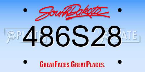 486S28 South Dakota License Plate