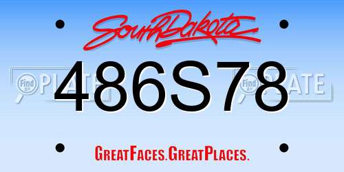 486S78 South Dakota License Plate