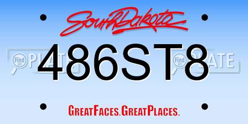 486ST8 South Dakota License Plate