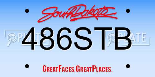 486STB South Dakota License Plate
