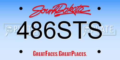486STS South Dakota License Plate